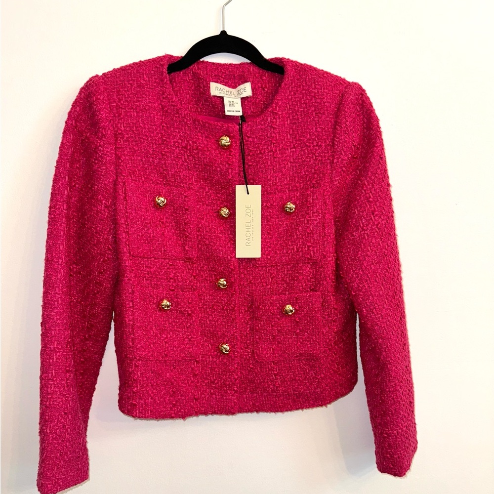 NWT RACHEL ZOE Ladylike Boucle 4 Pocket Blazer SIZE XS
